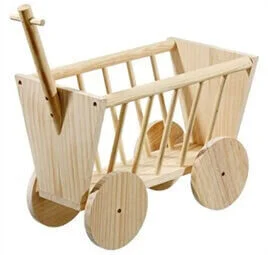 Houten bolderwagen voor hooi