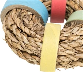 Trixie Zeegras Ring Met Papieren Ringen Naturel - Afbeelding 2