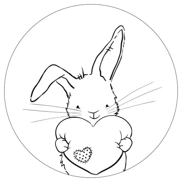 Muurcirkel konijn hartjeskussen